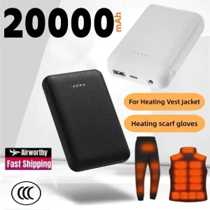 200000mAh Mini Fast Charging Power Bank Ultra Thin External Battery Pack for Heating Suit Coat Vest Jacket Scarf Glove 2026